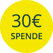 Gelber runder Störer mit Aufschrift 30 Euro Spende